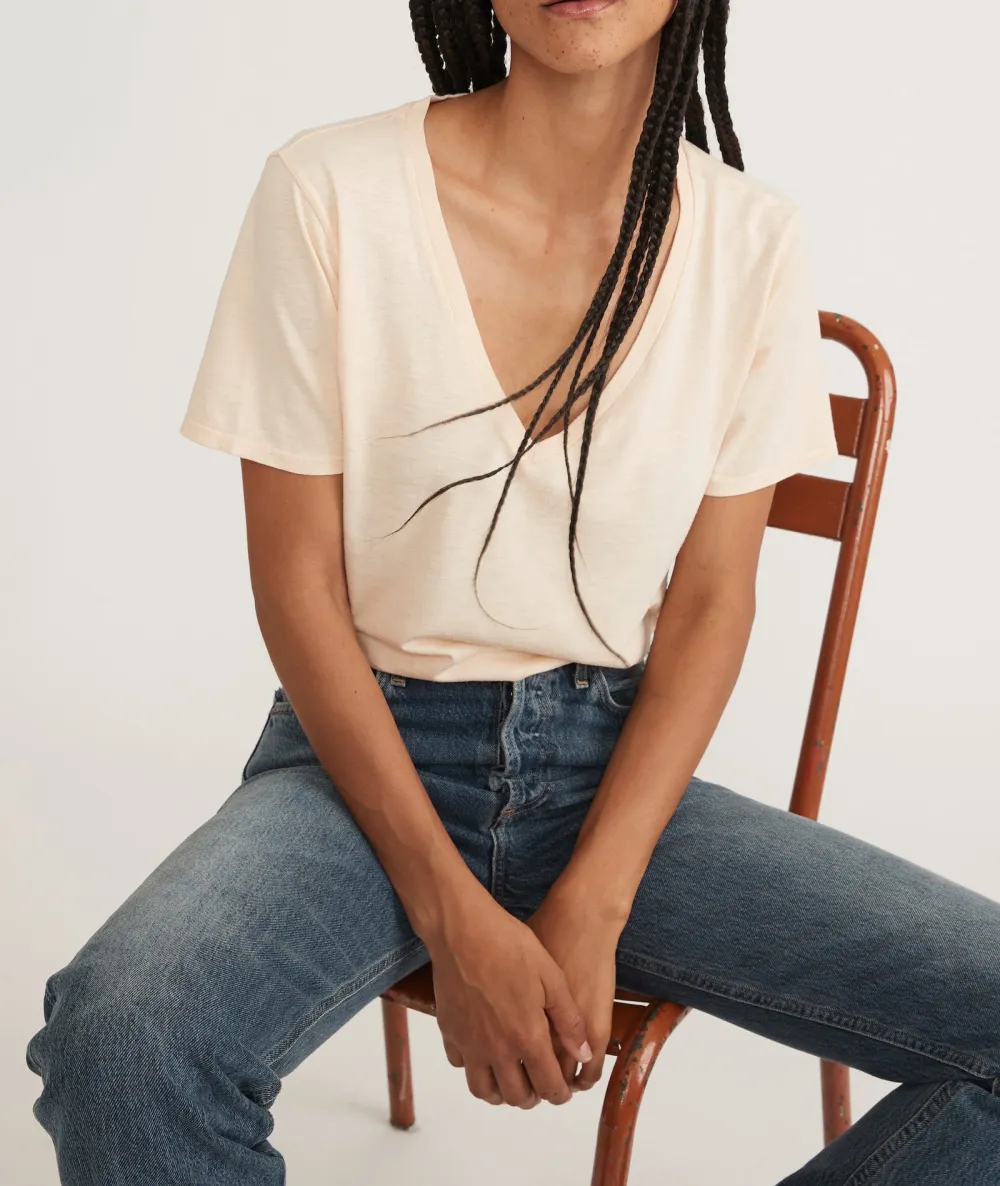 Natural V Neck Tee