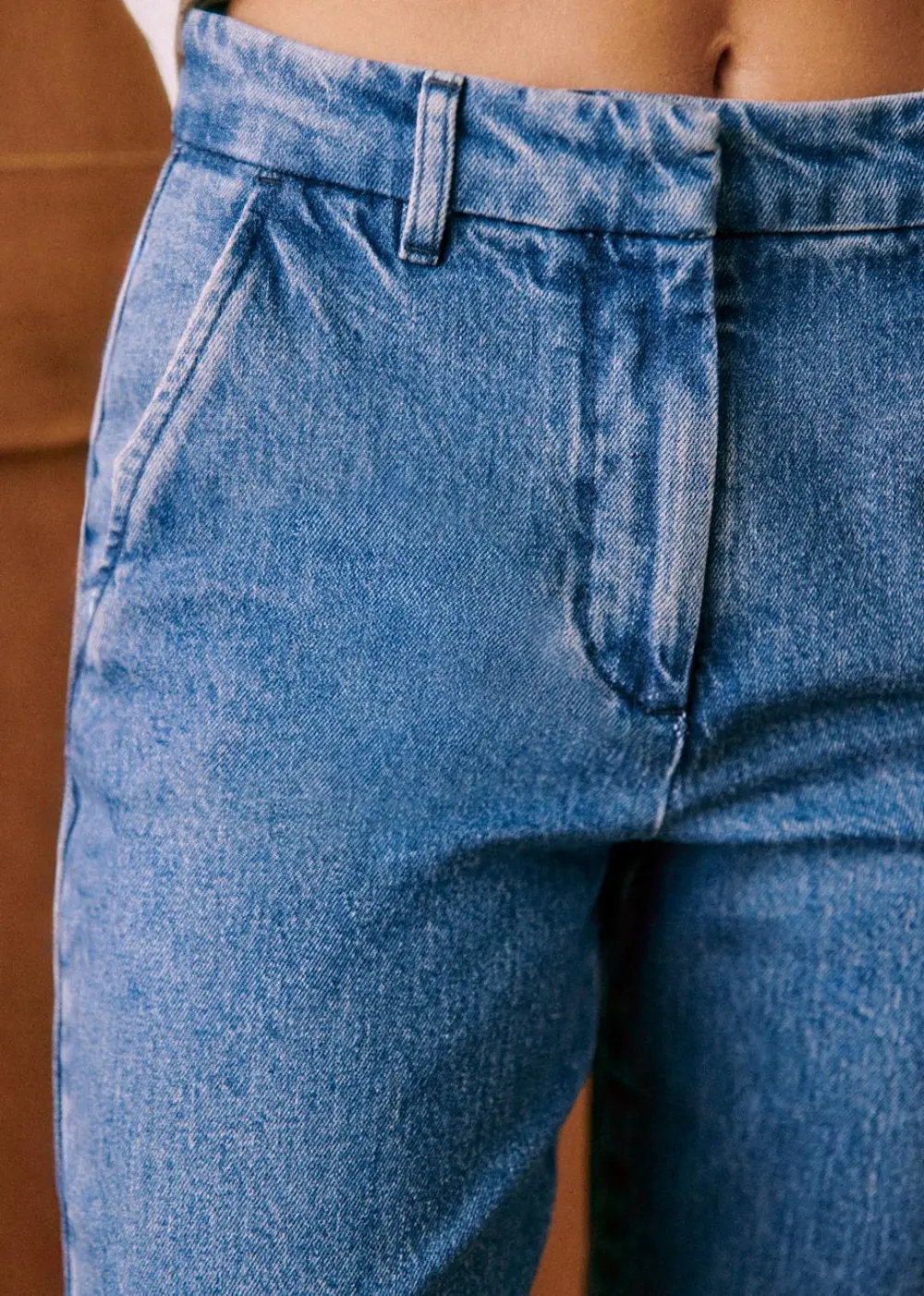 High Waist Flared Denim Trousers