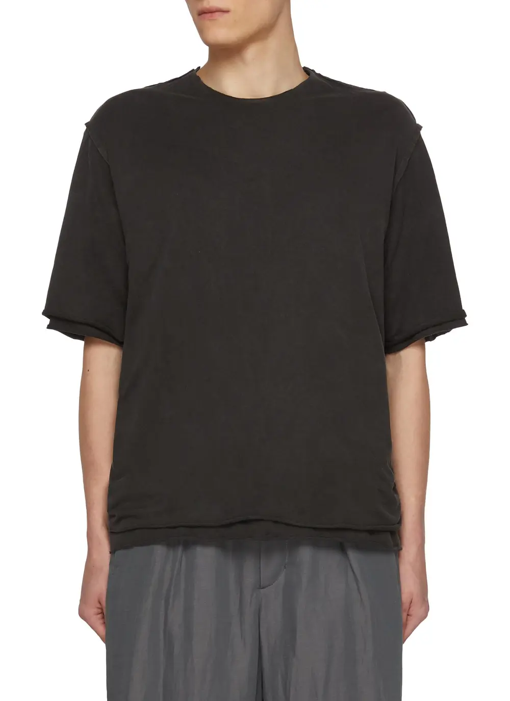Simple Retro Niche Design Sense Crewneck Black T-Shirts