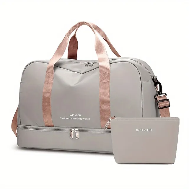 Women's Handbag Tote Gym Bag Fluffy Bag Oxford Cloth Outdoor Daily Zipper Large Capacity Solid Color Black Pink Dark Pink