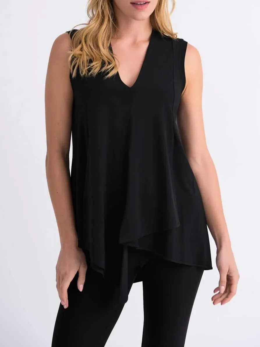 Black Sleeveless Asymmetric Top