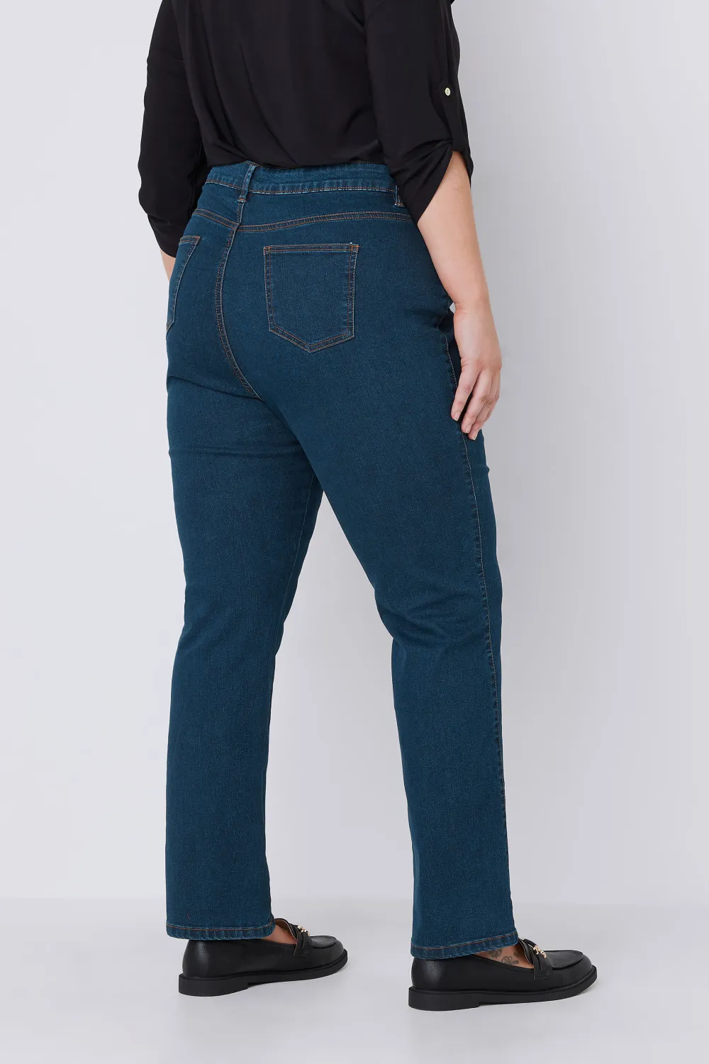 EVANS Curve Fit Indigo Straight Leg Jeans