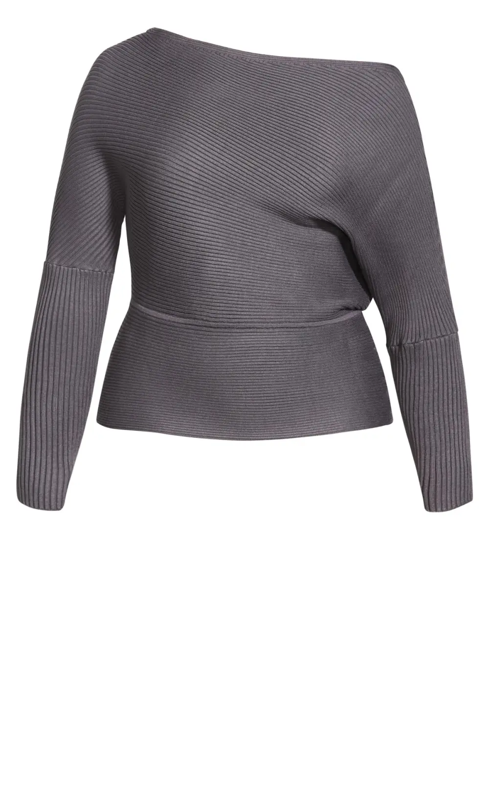 Evans Grey Ribbed Jumper