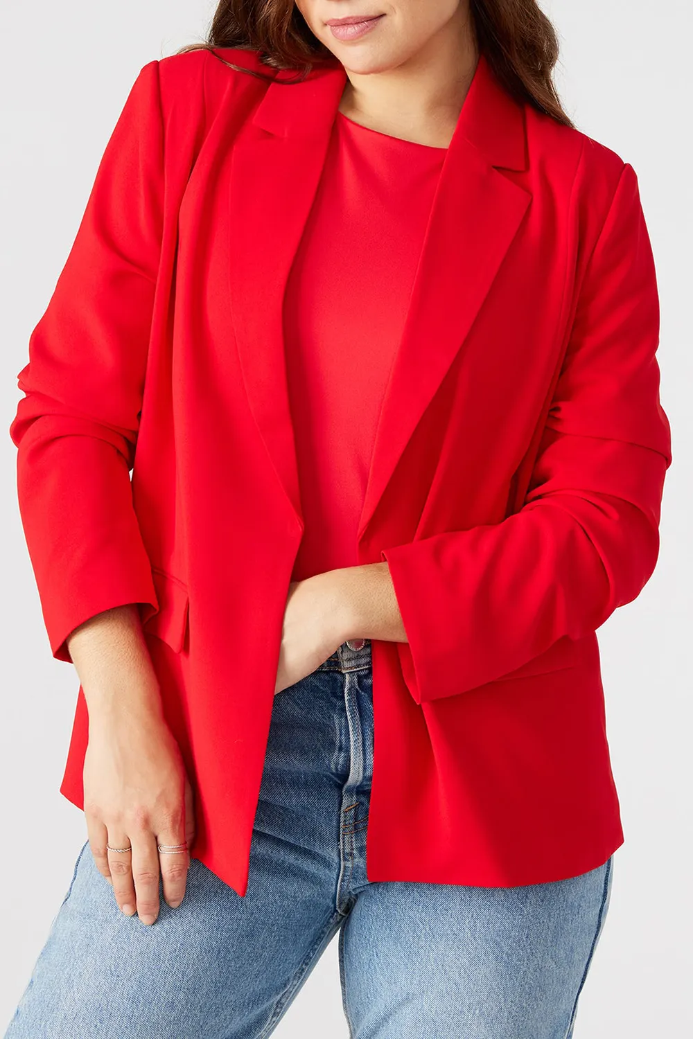 LONG SLEEVE BLAZER RED