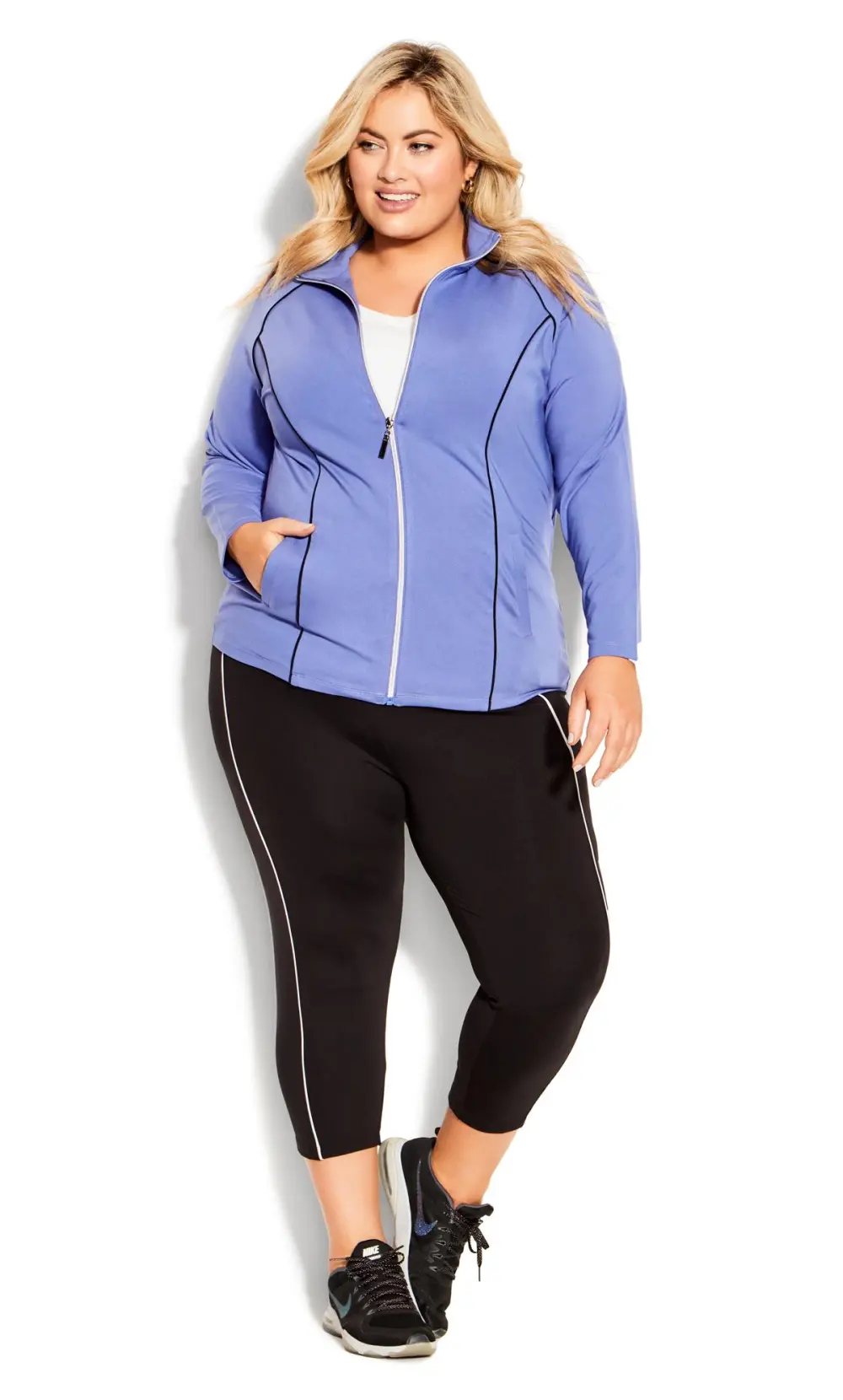 Ave Leisure Purple Zip Through Active Jacket