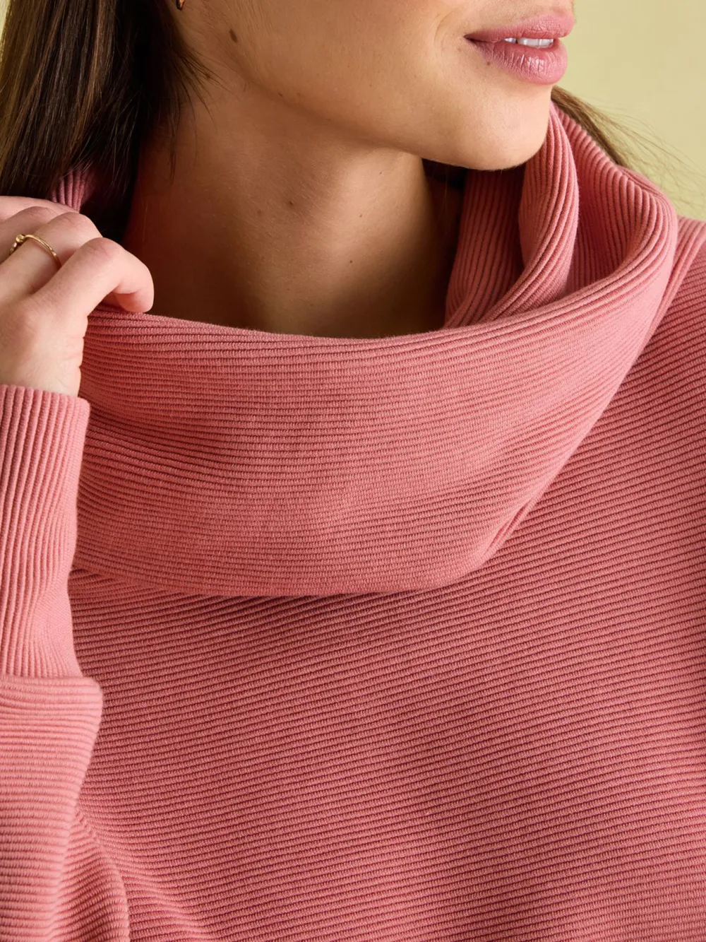 Pink Cowl Neck Sweatshirt