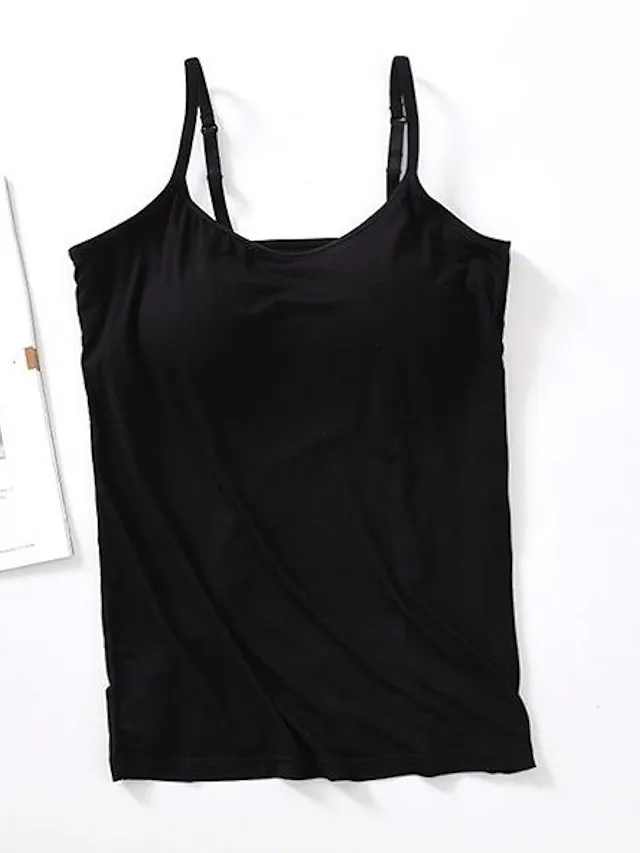 Women's Tank Top Plain Black White Pink Sleeveless Casual Basic U Neck Regular Fit