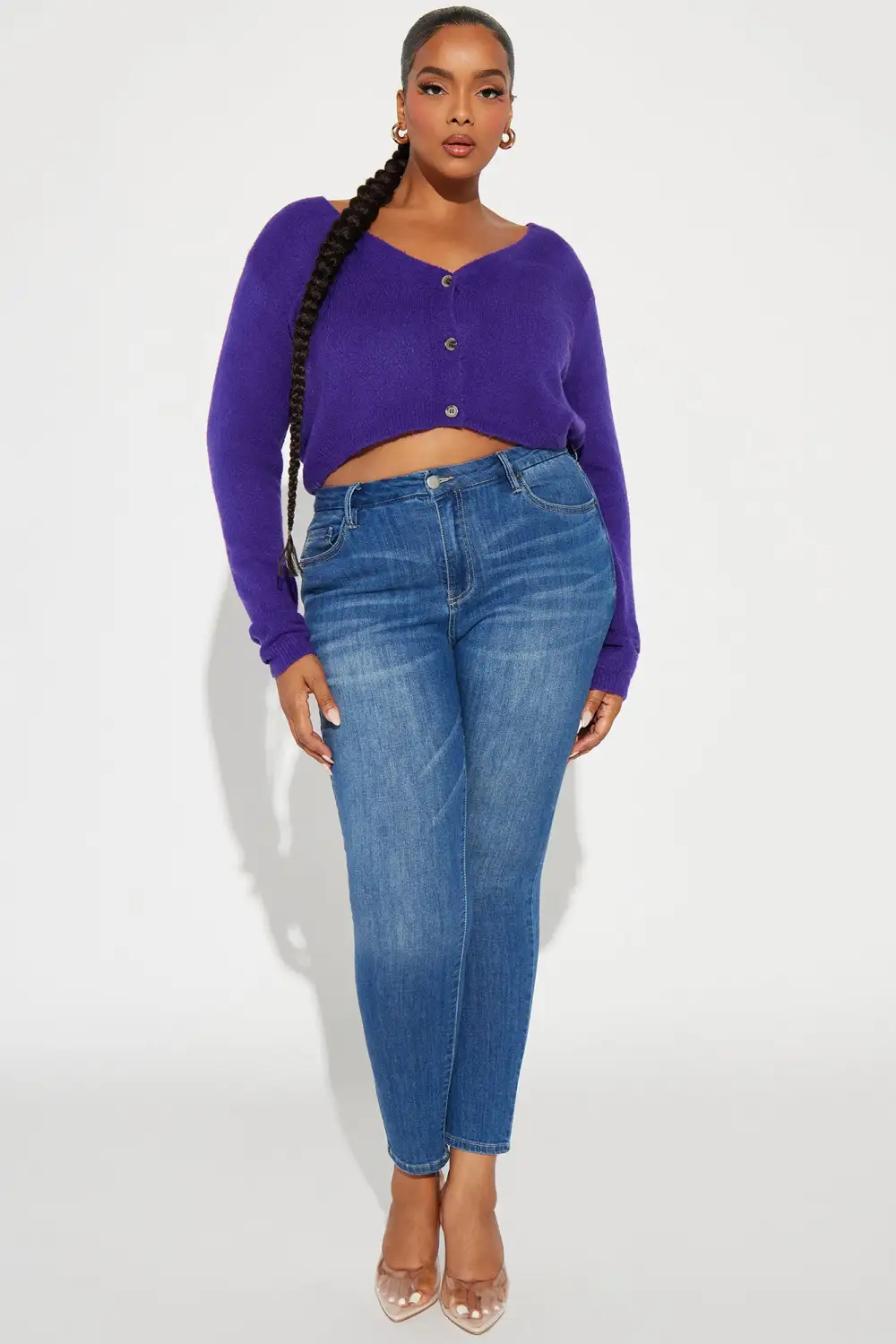 Albyn Cardigan Sweater - Purple