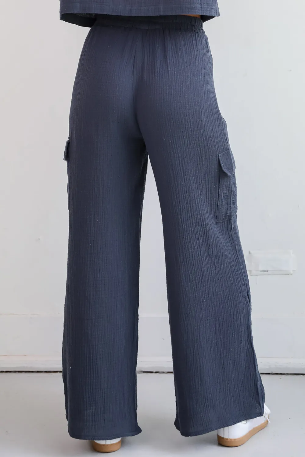 Too Perfect Charcoal Linen Cargo Pants