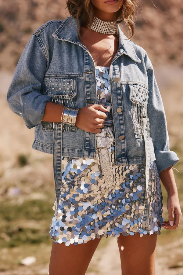 Rhinestone Denim Jacket