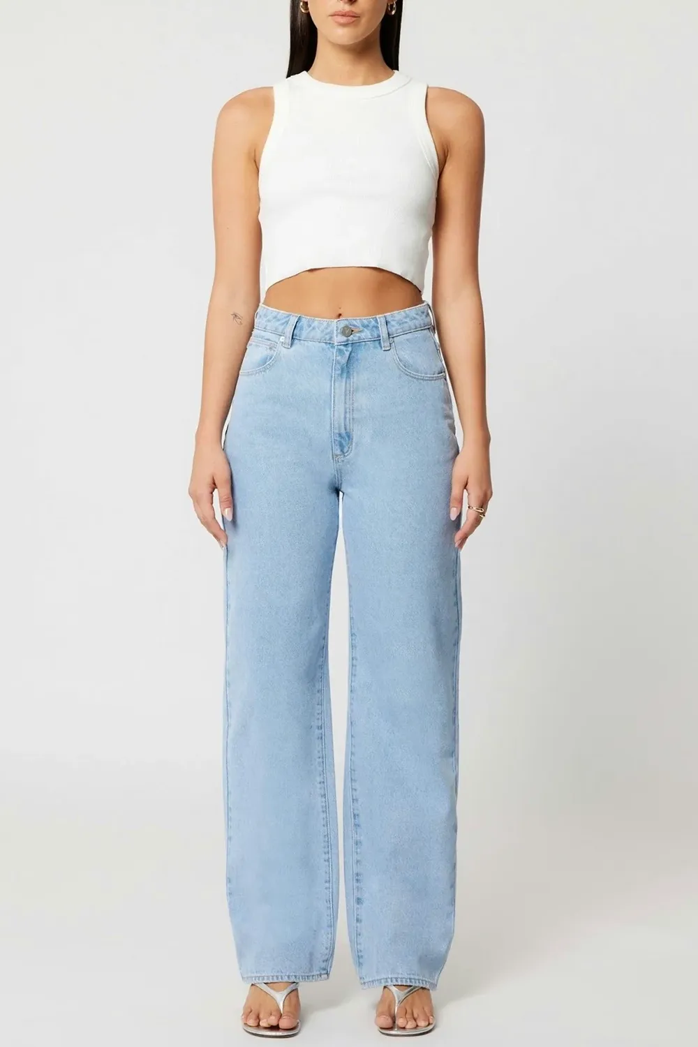 Light Blue Wide - Leg Denim Jeans