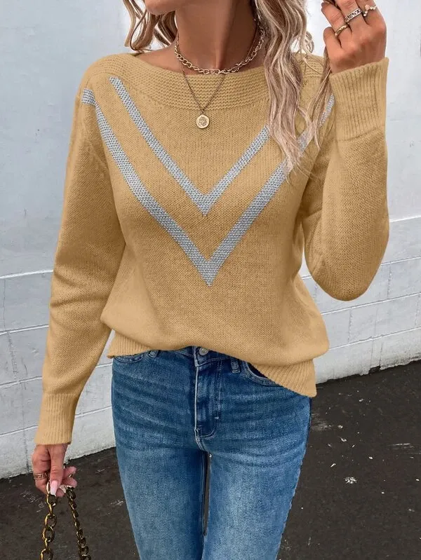 Pattern Drop Shoulder Sweater