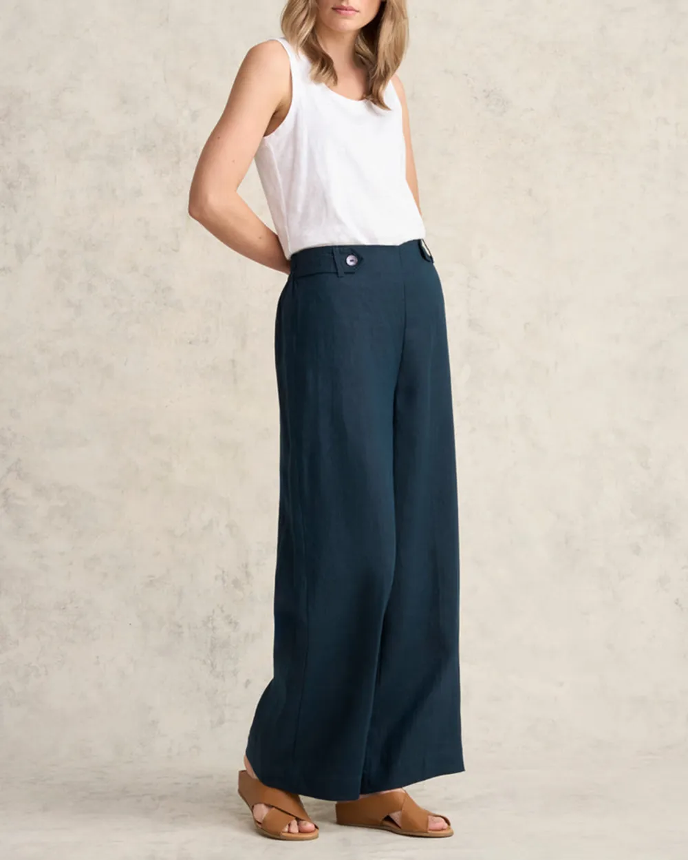 Wide Leg Linen Trousers