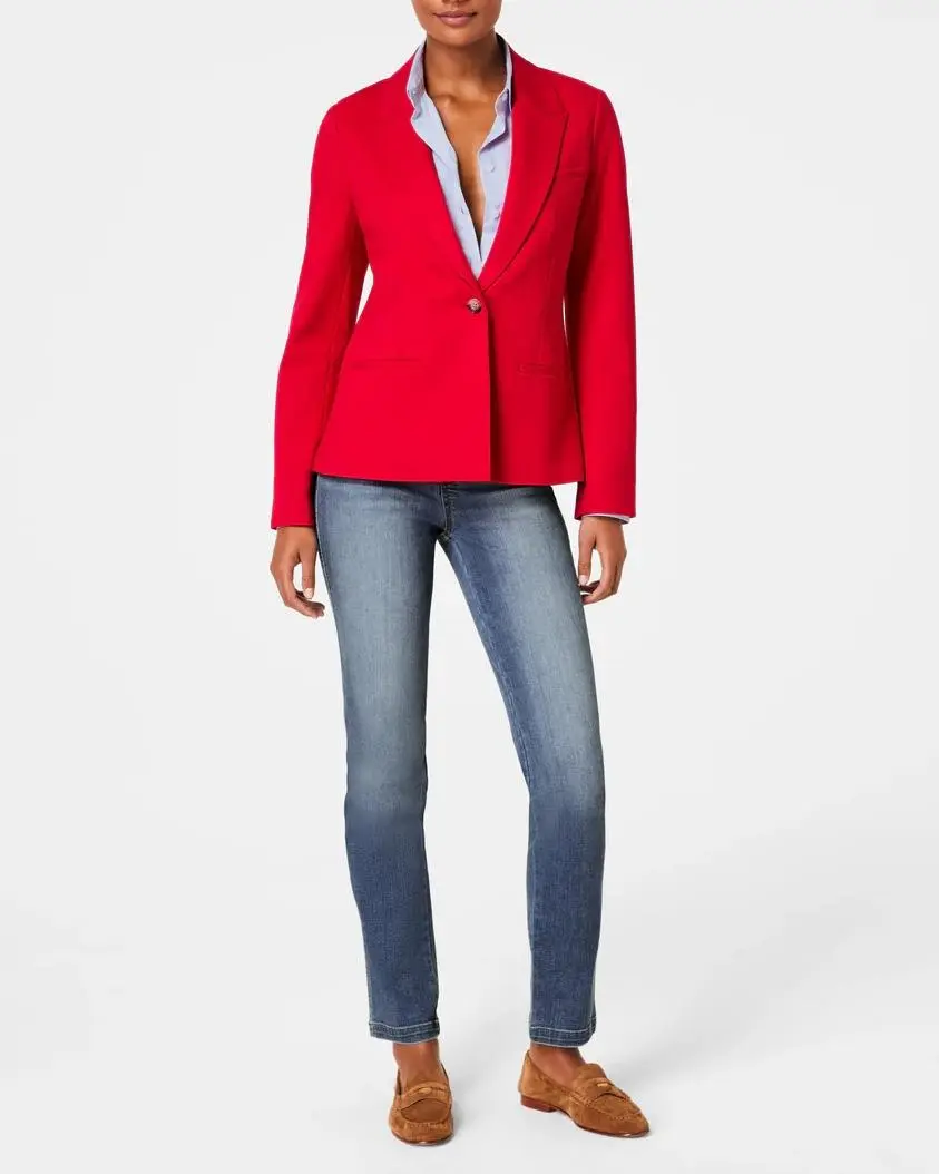 Solid Color Long Sleeve Blazer
