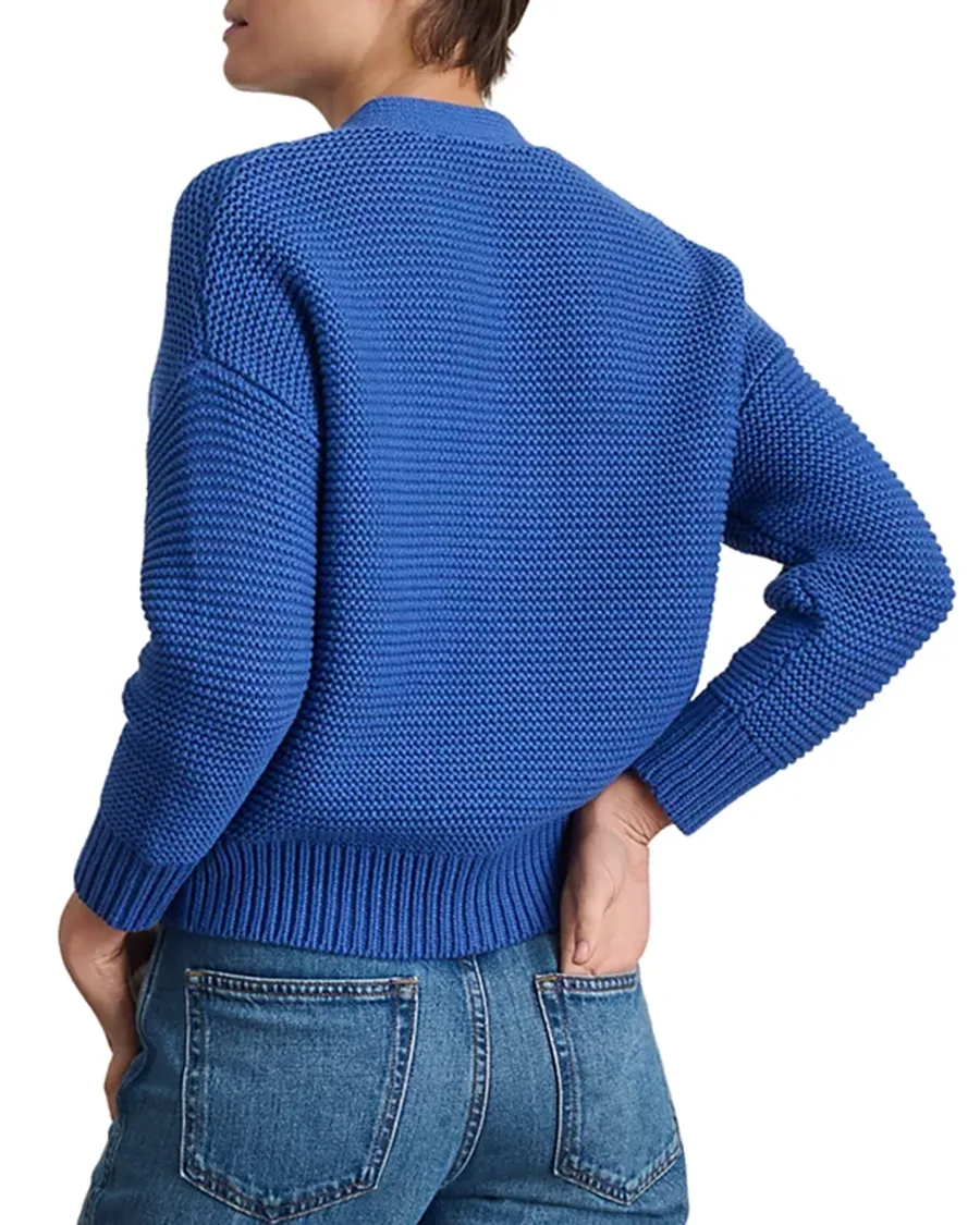 Casual Style Crewneck Cotton Cardigan