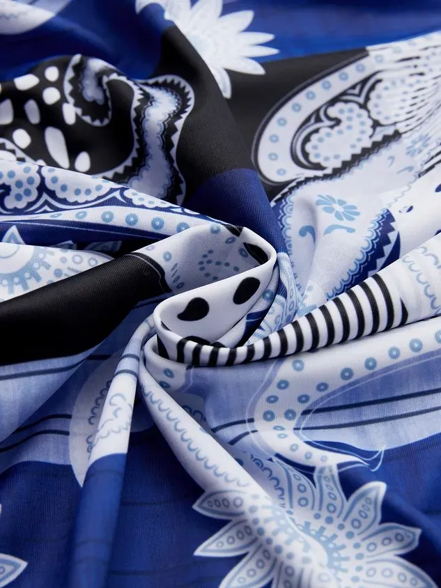 Vacation Ethnic Printing Scoop Neck Tankinis Two-Piece Set