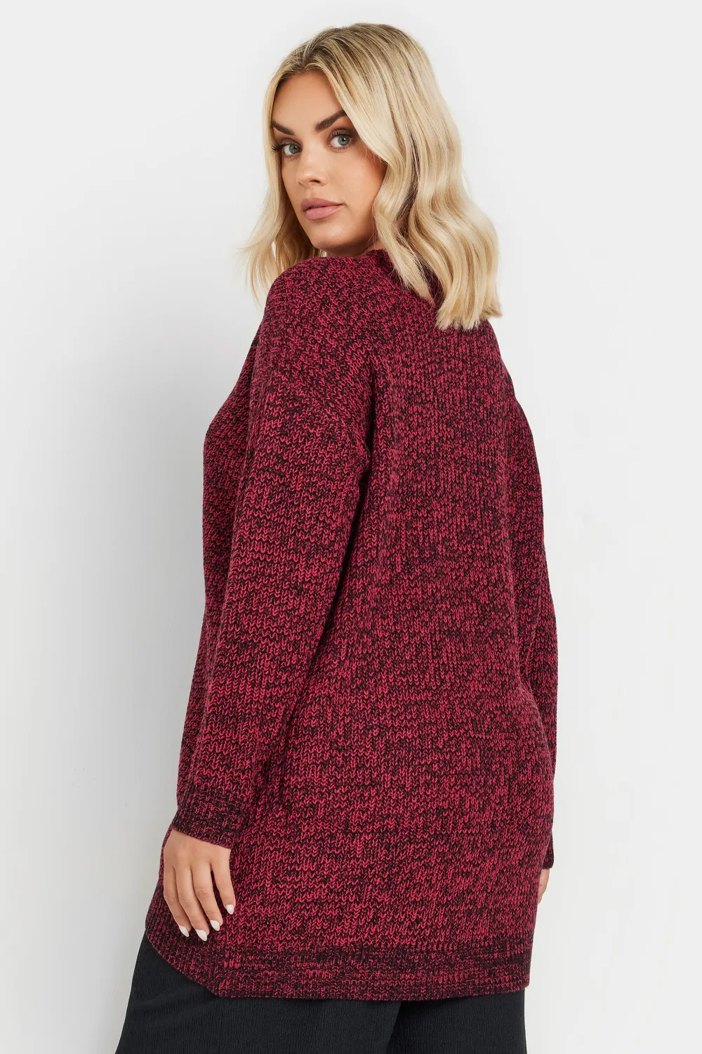 YOURS Curve Black & White Essential Knitted Jumper