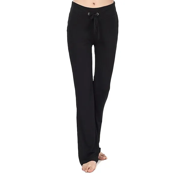 Women's Bootcut Sweatpants Wide Leg Chinos Black Blue Purple Mid Waist Streetwear Casual Lounge Casual Weekend Micro-elastic Full Length Comfort Plain S M L XL XXL Pants