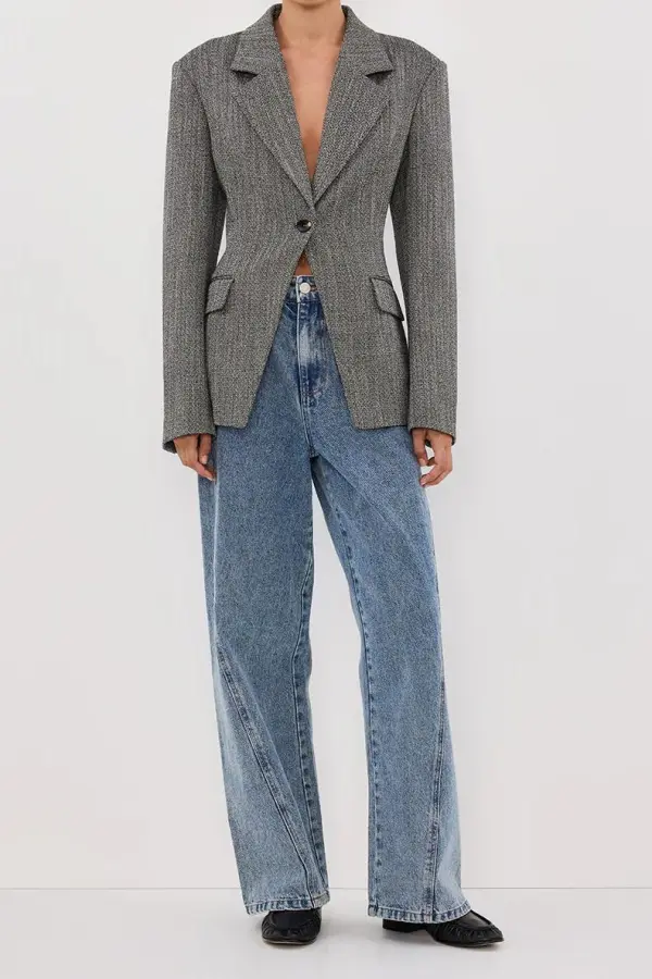 CHARCOAL CINCHED BLAZER