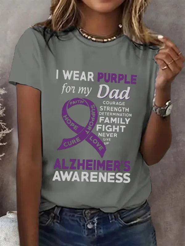 I Wear Purple For My Dad Alzheimer'S Awareness T-Shirt