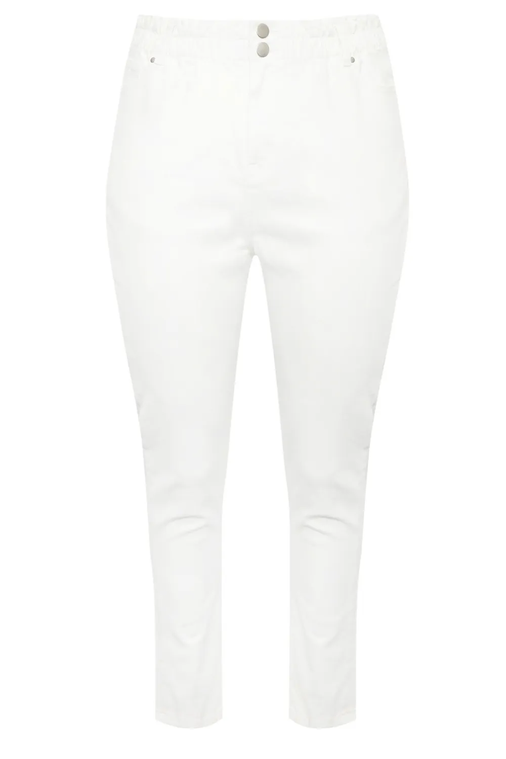 YOURS Curve White Stretch Elasticated Waist MOM Jeans