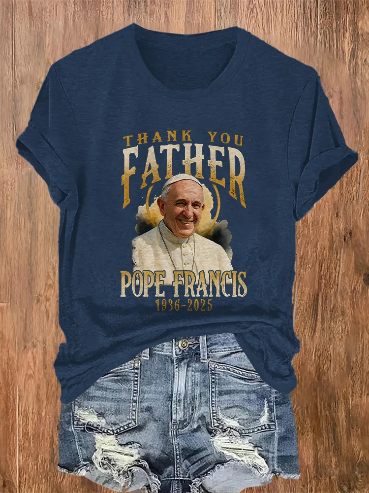 Women's Rest In Peace 1936-2025 Thank You Pf  Round Neck Short Sleeves Pure Cotton T-Shirt