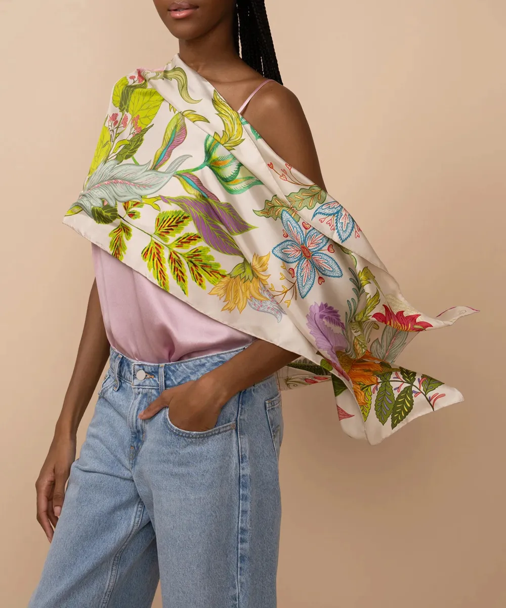 Art Graphic Casual Style Silk Oblong Scarf