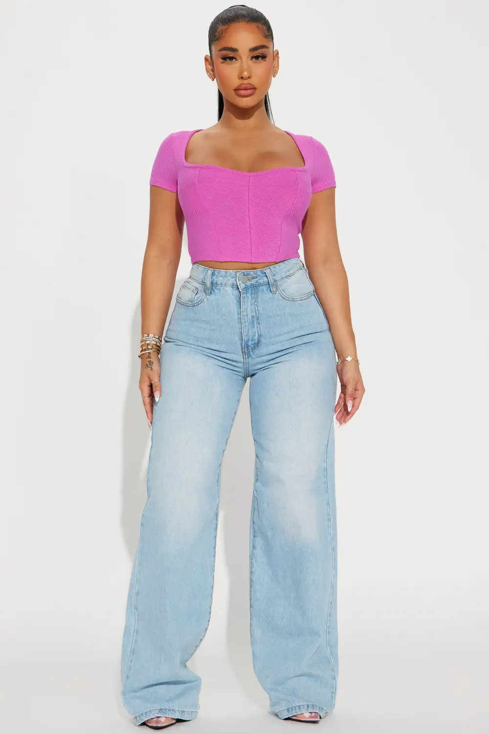 Chelsea Ribbed Top - Magenta