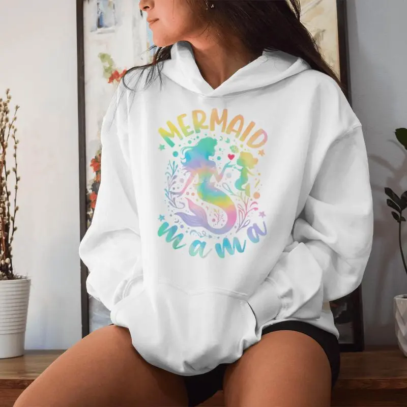 Cute Sea Mermaid Mom Mother’S Day Tie Dye Mermaid Mama Women Hoodie
