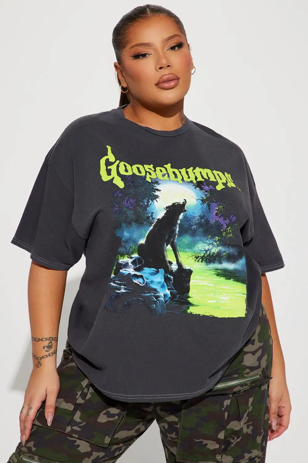 Goosebumps Washed Graphic Tee - Black Wash