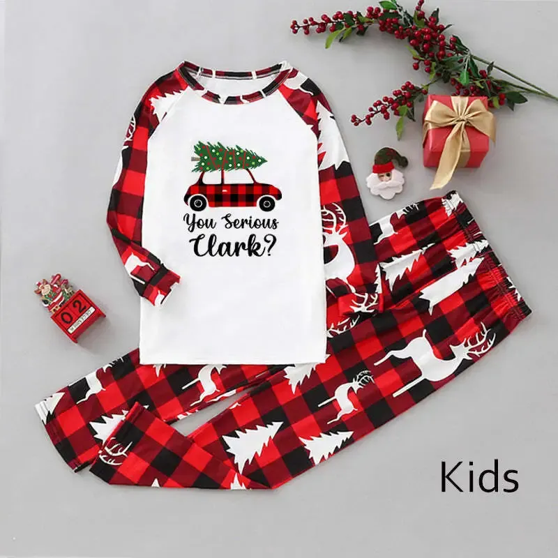 Christmas Tree and Truck Print Family Matching Pajamas Sets (with Pet's dog clothes)