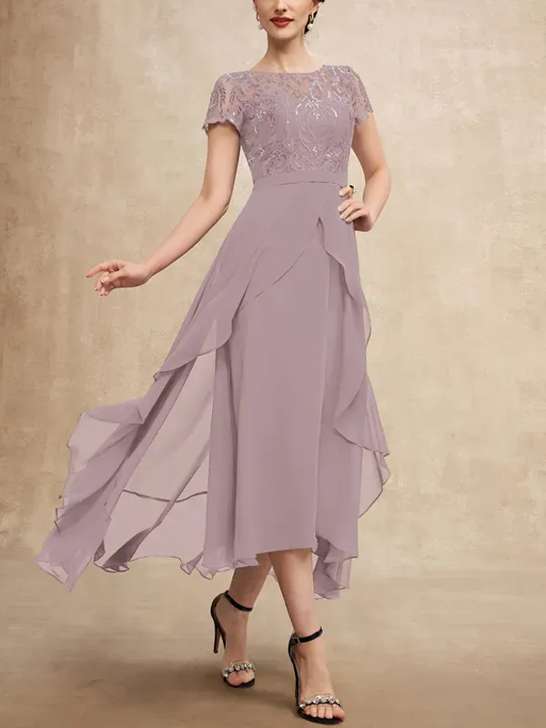 Elegant Lace Chiffon Maxi Dress