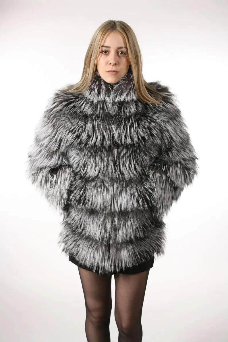 Silver Fox Fur coat