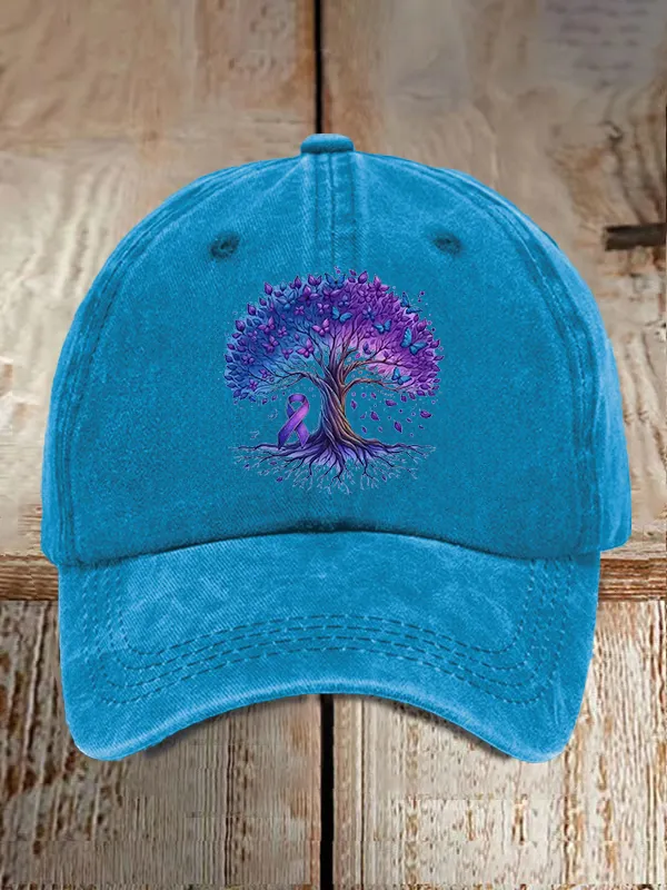 Alzheimer'S Awareness Forget Me Not Print Baseball Cap