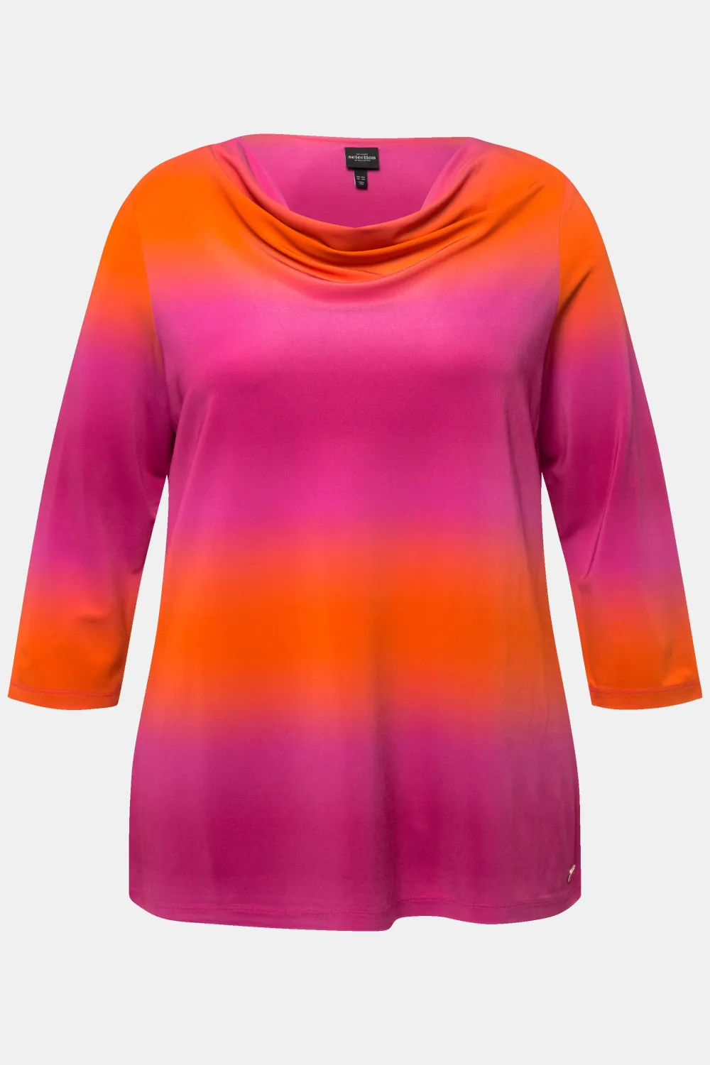 Slinkyshirt, Piqué, Wasserfall-Ausschnitt, 3/4-Arm