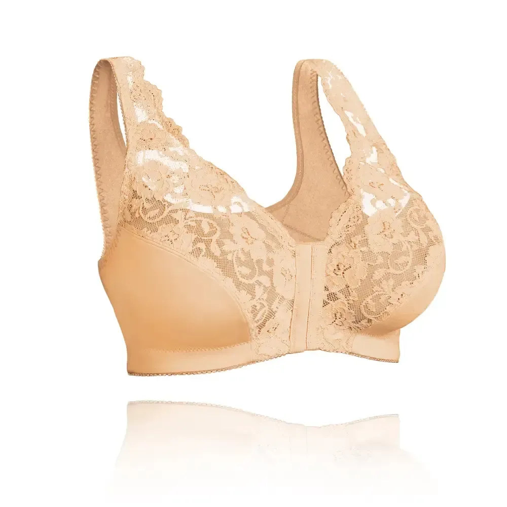 Front hooks, stretch-lace, super-lift, and posture correction �C ALL IN ONE BRA!
