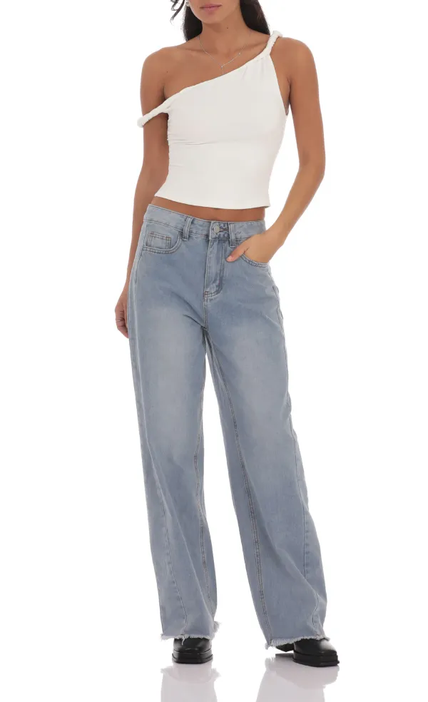 Faded Cutoff Jeans in Denim