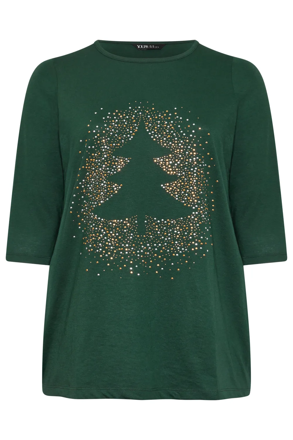 复制YOURS Curve Black 'Merry Gonkmas' Sequin Embellished Christmas Top
