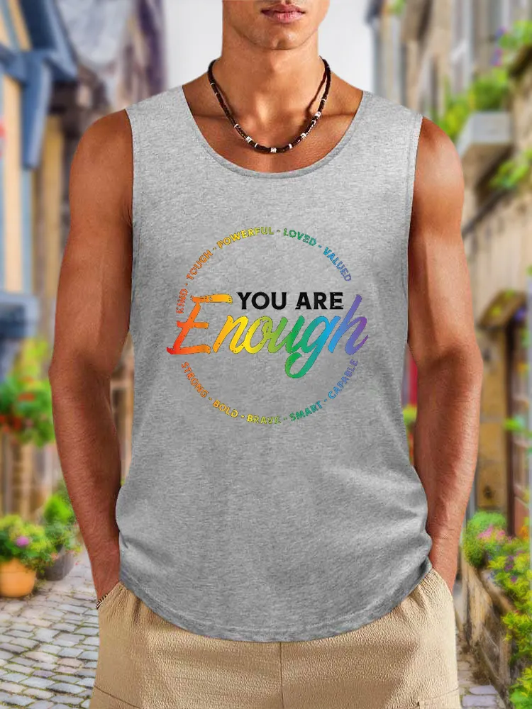 Men'S Vests Gay You Are Enough Rainbow Pride Flag Ally LGBTQ Men Women