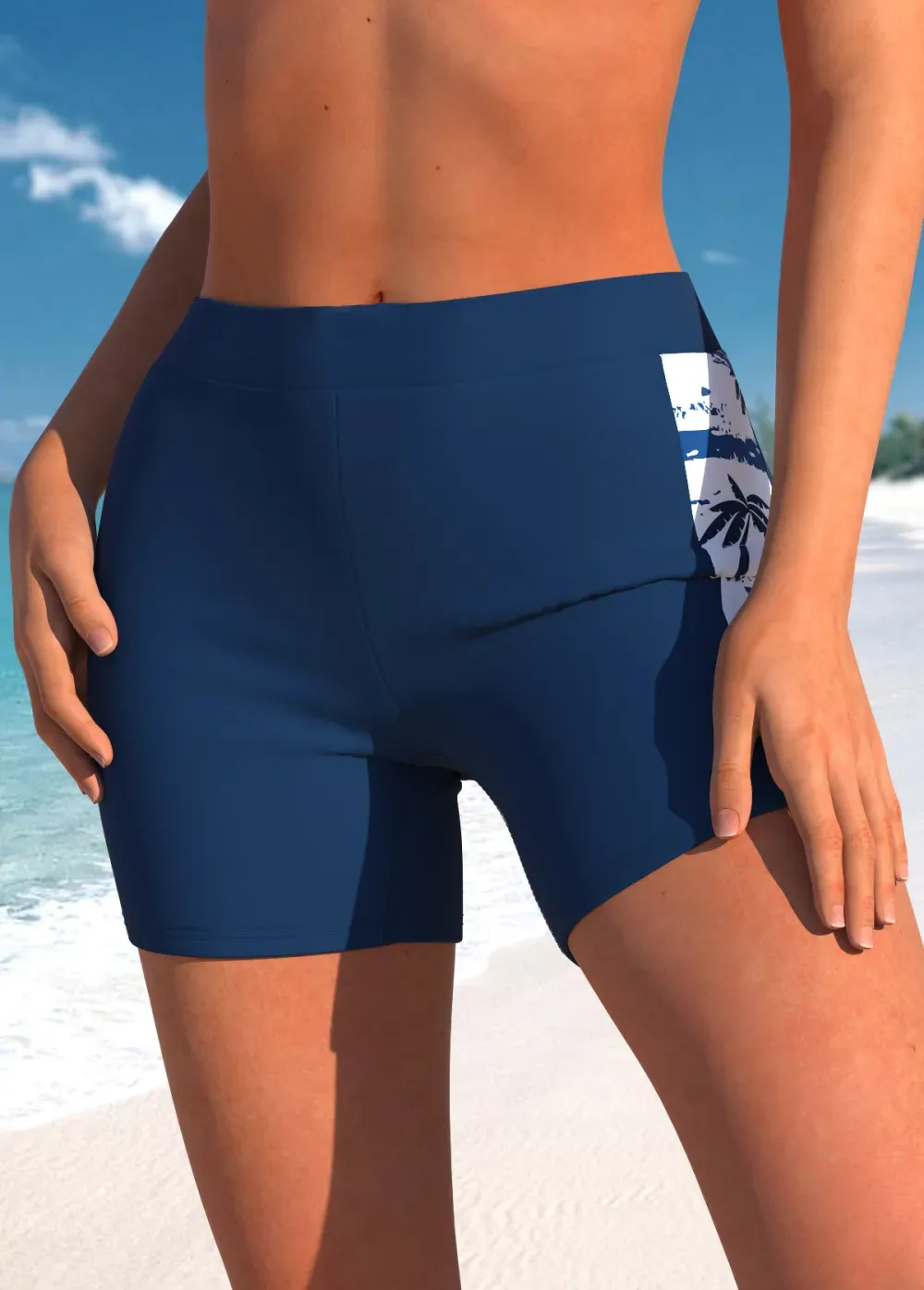 Floral Print Black Cross Strap Tankini Set