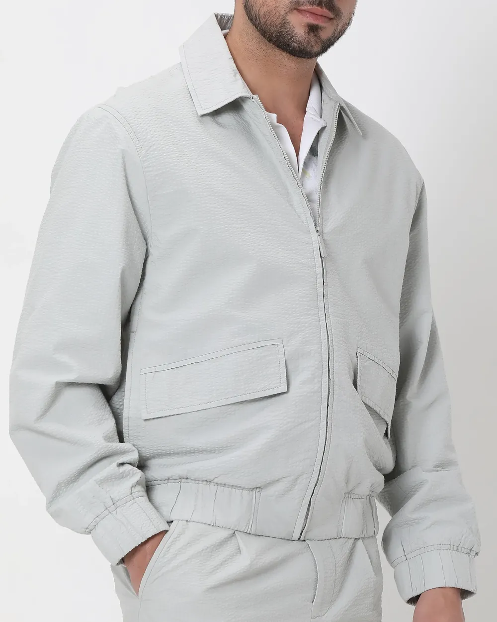 Versatile Comfortable Slim-Fit Beige Cotton Jacket