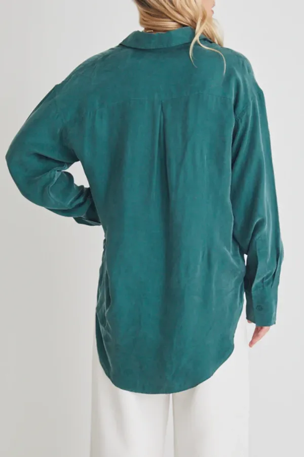 Forest Cupro Oversized Long - Sleeve Shirt