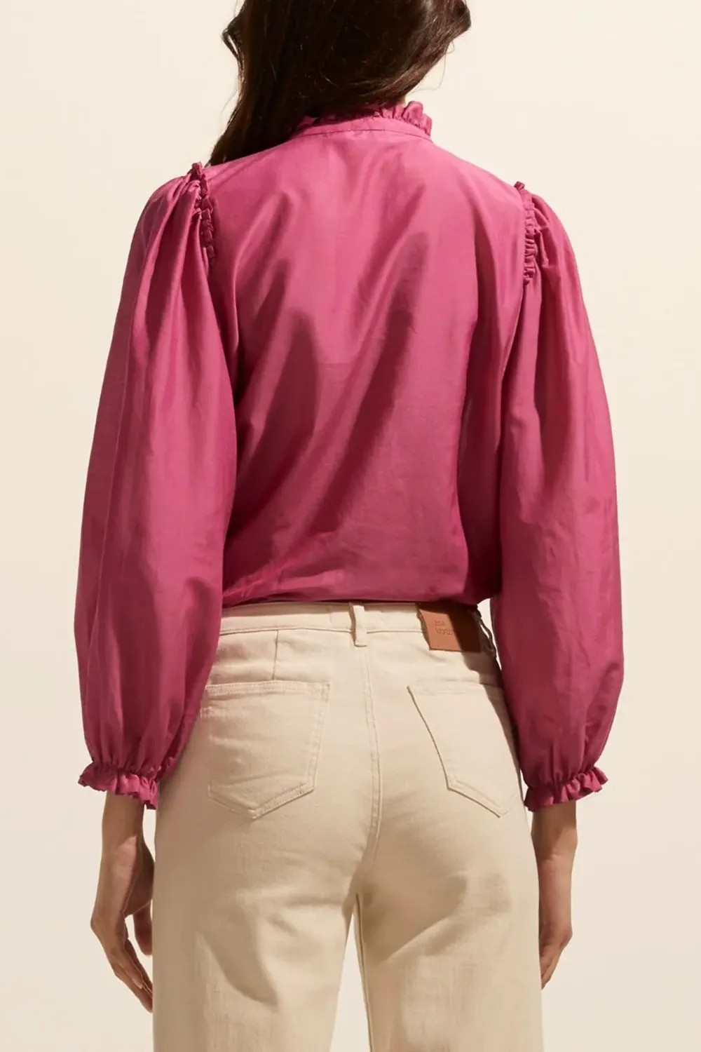 Pink Pintuck Long - Sleeve Button - Up