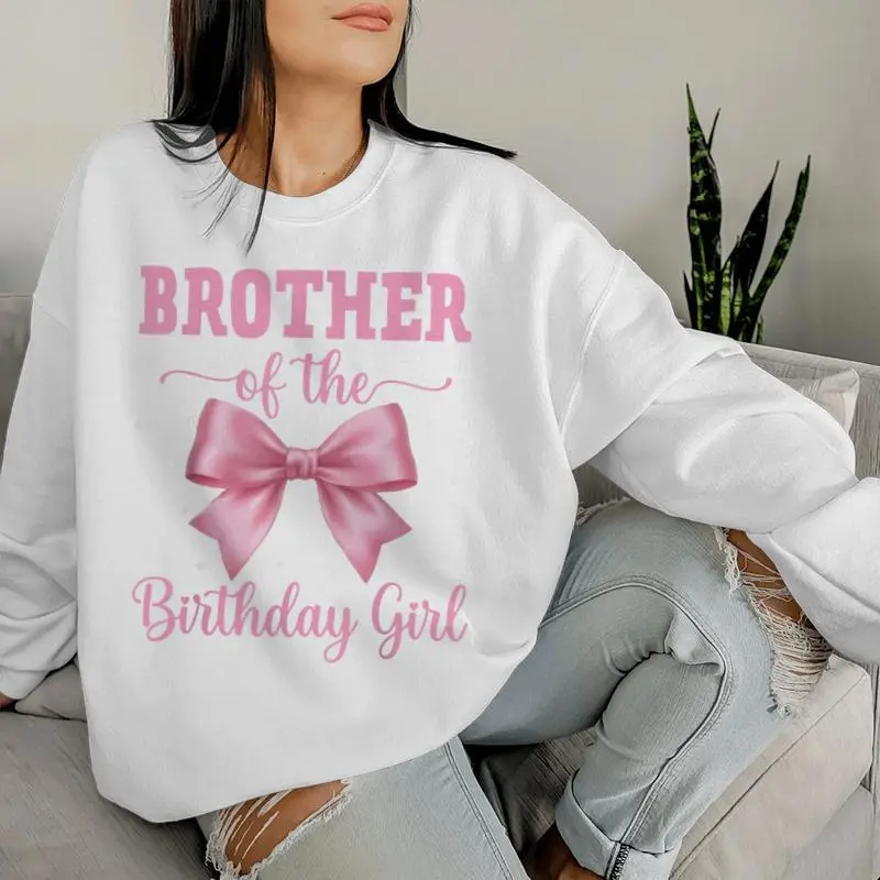 Brother Of Birthday Girl Coquette Bow Party Family Matching Women Sweatshirt