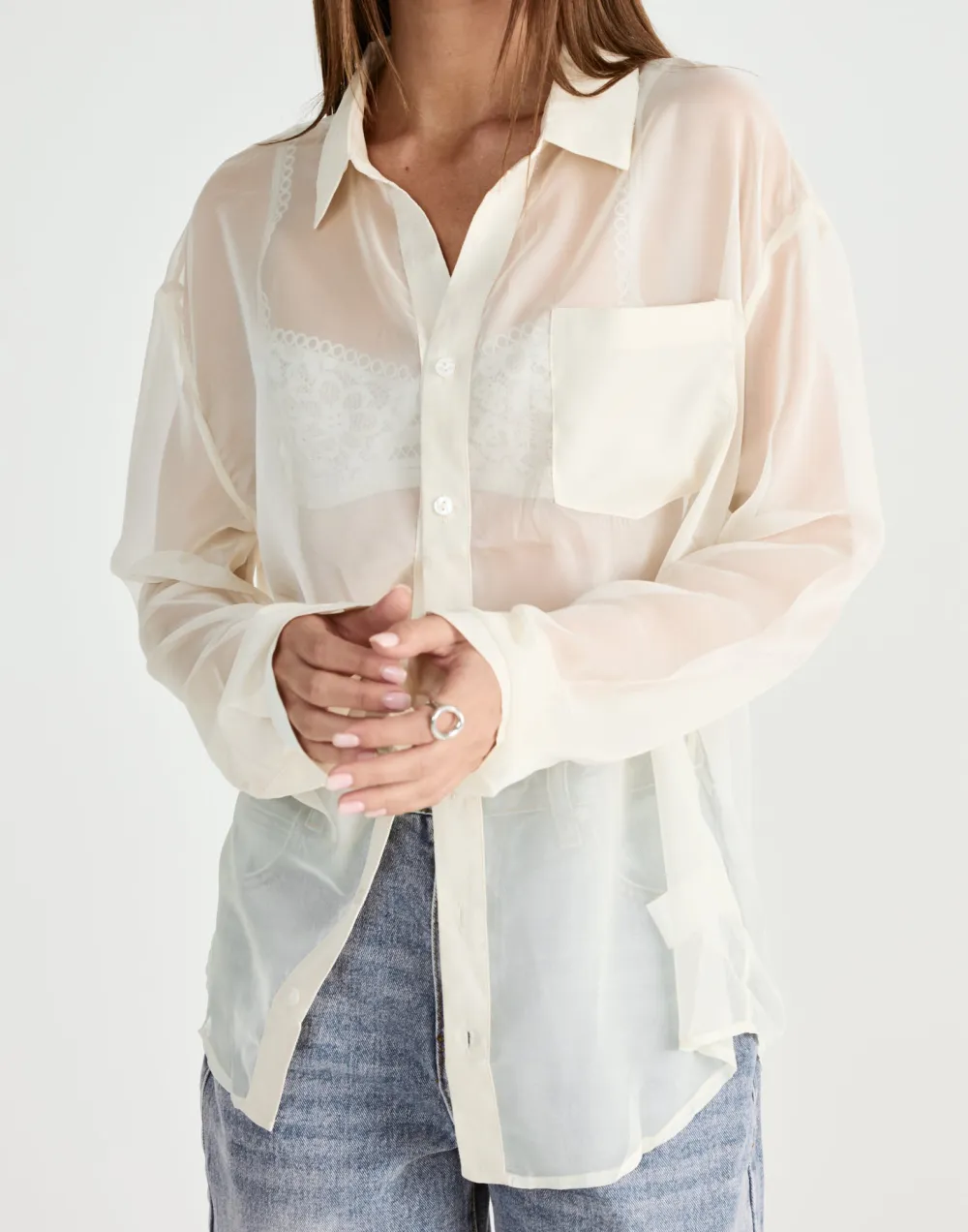 Fashionable Transparent Women's Shirt