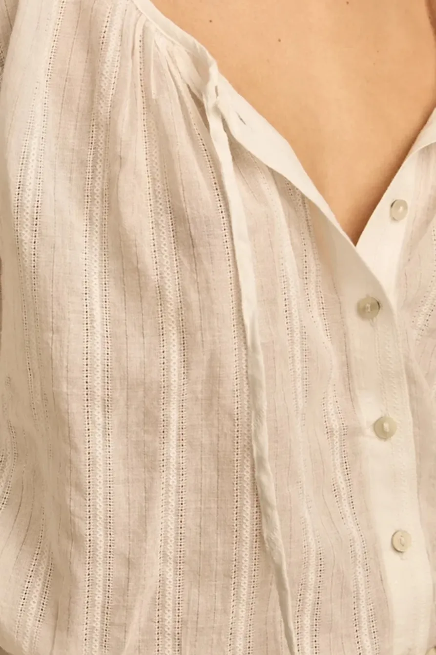 Bright White Sleeveless Buttondown Blouse