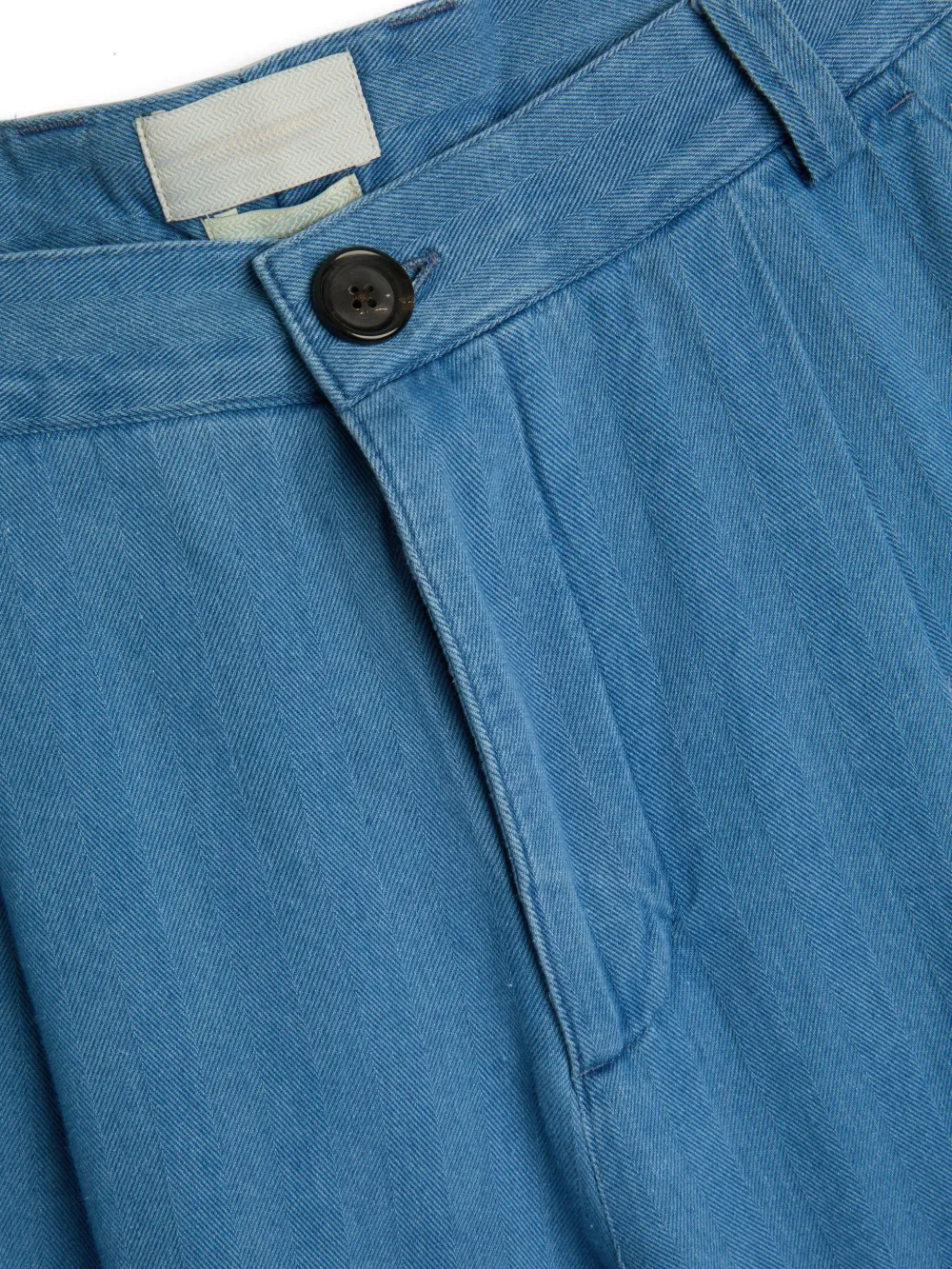 Indigo Wide-Leg High Waisted Lightweight Cotton-Linen Trousers