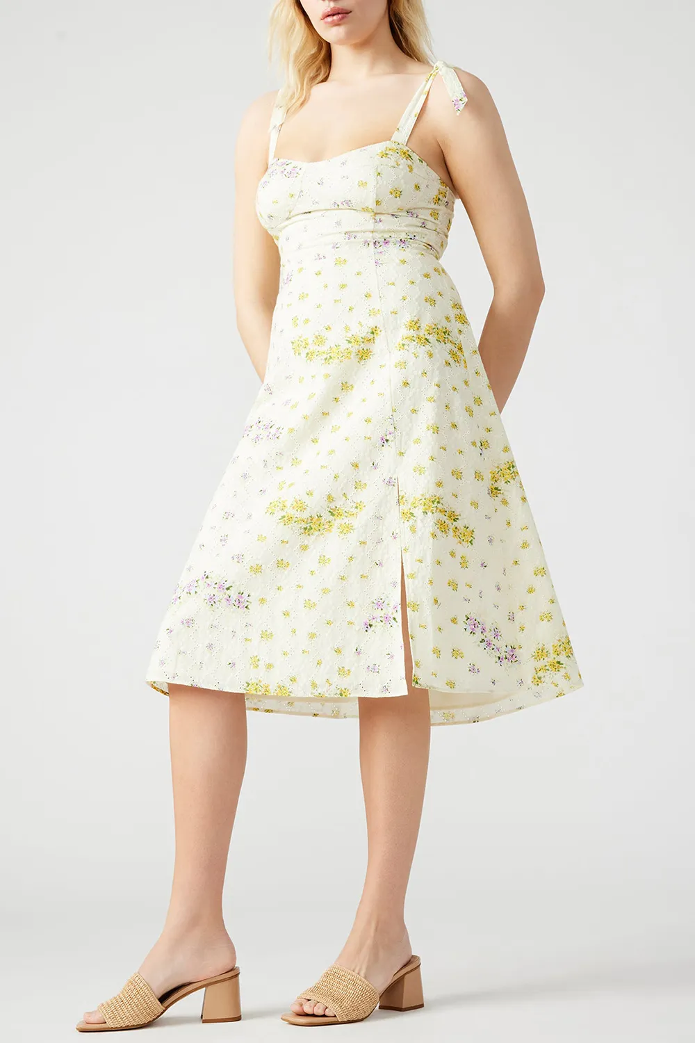 SWEETHEART NECKLINE DRESS WHITE