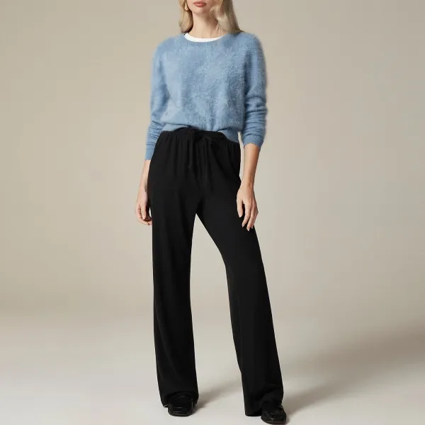 Soft Rib Wide-Leg Sweatpants