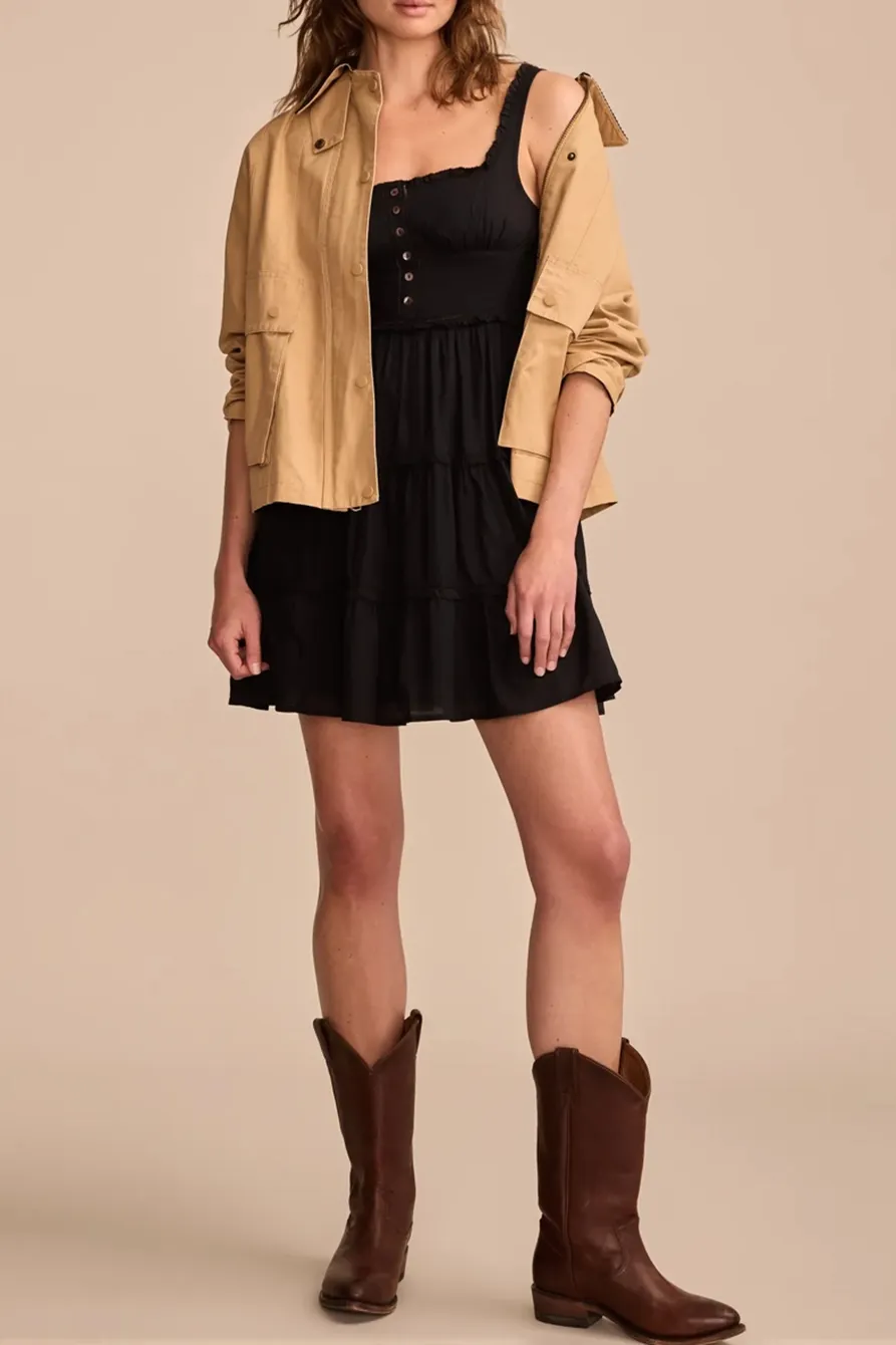 Tiered Ruffle Corset Midi Dress